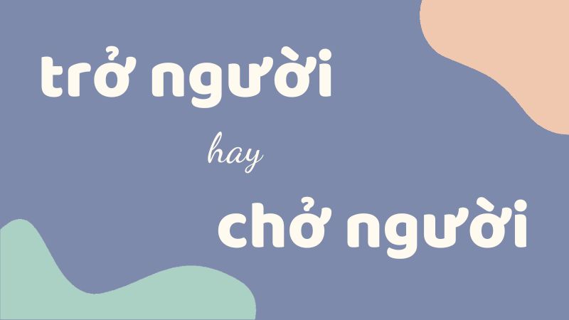 Phân biệt trở người hay chở người chuẩn chính tả trong tiếng Việt